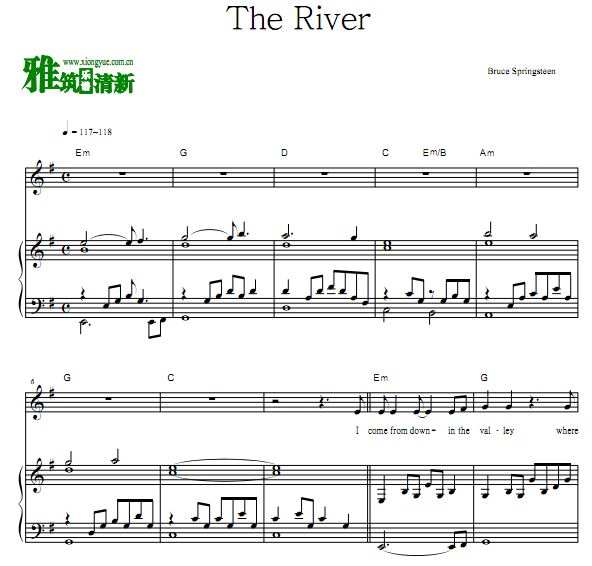Bruce Springsteen - The River弹唱钢琴谱 歌谱