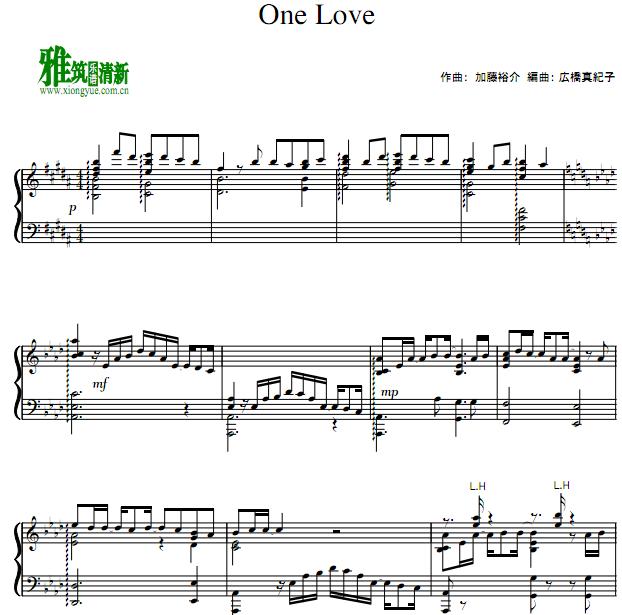 广桥真纪子 - one love钢琴谱