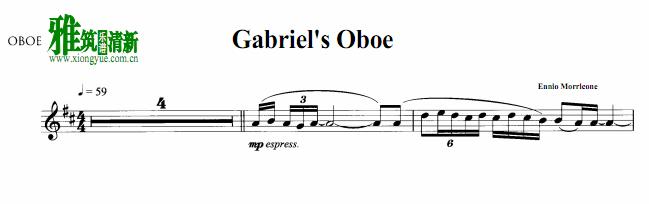 Gabriel's Oboe双簧管谱