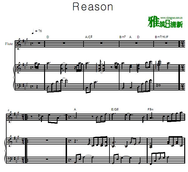 蓝色生死恋 Reason长笛钢琴二重奏谱