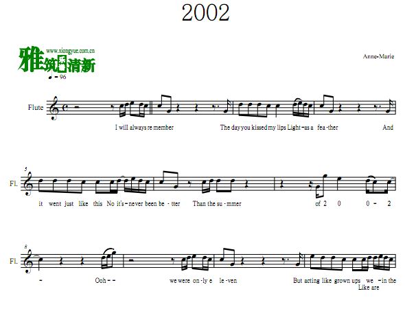 Anne-Marie  2002长笛谱
