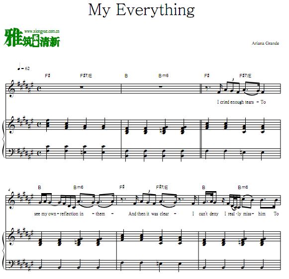 Ariana Grande - My Everything弹唱伴奏钢琴谱