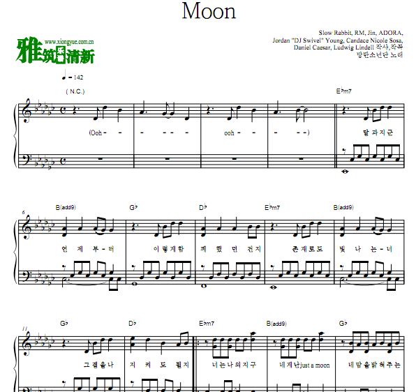 BTS - Moon钢琴独奏谱