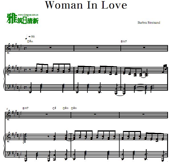 Barbra Streisand - Woman In Love歌谱 弹唱钢琴谱