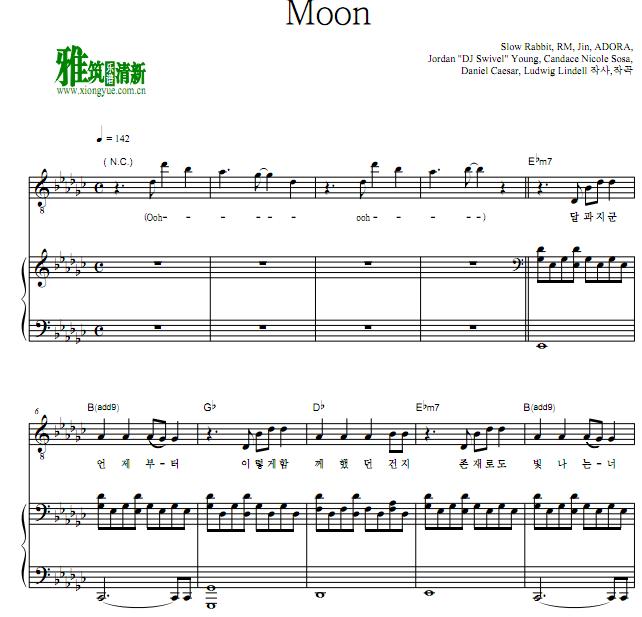 bts - Moon 钢琴伴奏谱