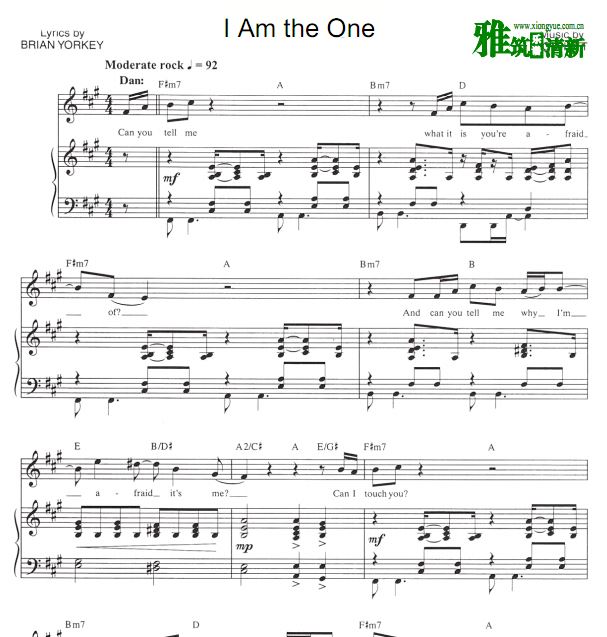 近乎正常 Next to Normal - I AM THE ONE钢琴伴奏谱 声乐正谱