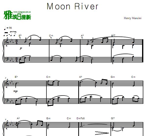 Henry Mancini 亨利·曼西尼 Moon River钢琴谱