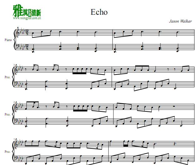 Jason Walker - Echo钢琴谱