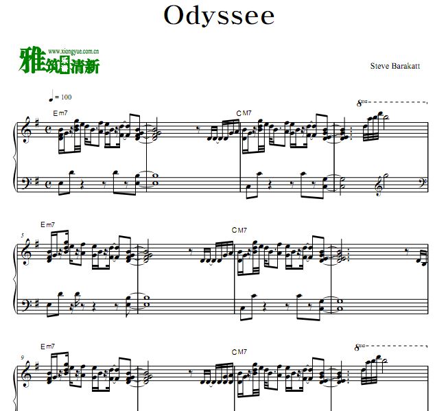 Steve Barakatt - Odyssee钢琴谱