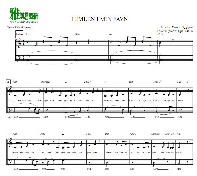 Himlen I Min Favn 阿卡贝拉谱1