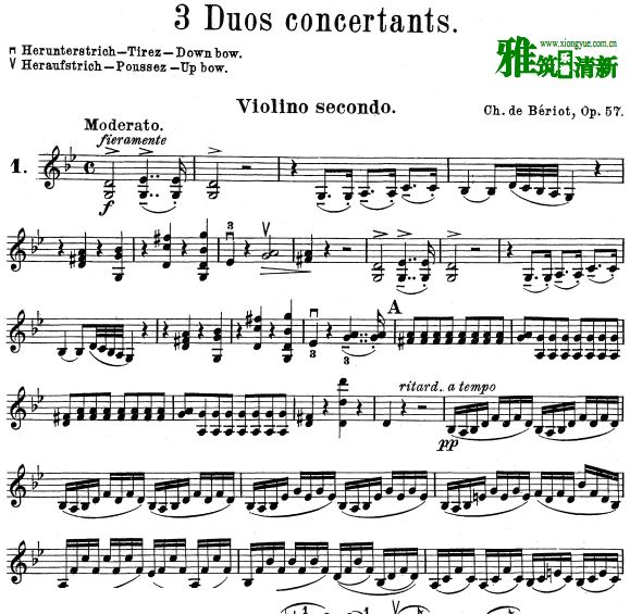 贝里奥beriot小提琴二重奏谱 - 3 Duos Concertante, Op. 57