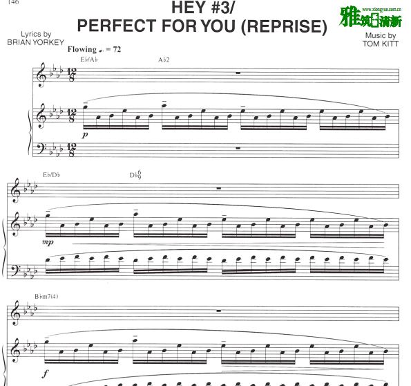 近乎正常  Hey #3/Perfect for You钢琴伴奏声乐歌谱