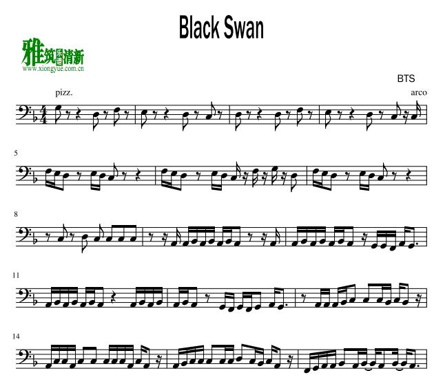 bts - black swan大提琴谱