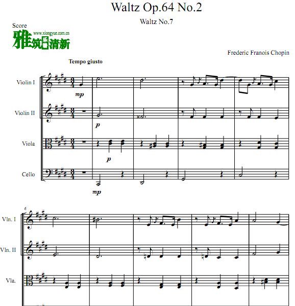 Ф CСԲ Waltz in C Sharp Minor Op. 64 No. 2