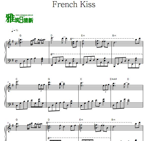 甘雨 - French Kiss钢琴谱