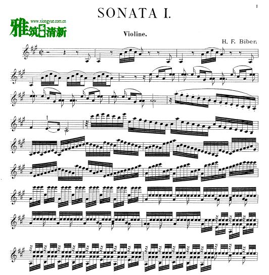 冯比伯 Heinrich Ignaz Franz von Biber 8支小提琴奏鸣曲原谱
