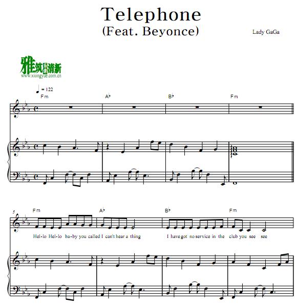 Lady GaGa-Telephon钢琴伴奏谱