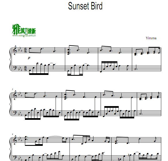 Yiruma - Sunset Bird钢琴谱