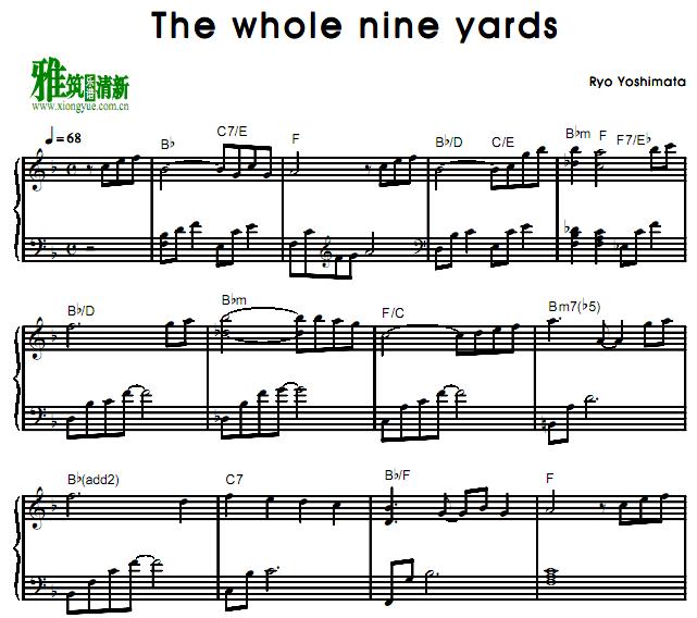 吉俣良  The Whole Nine Yards 钢琴谱