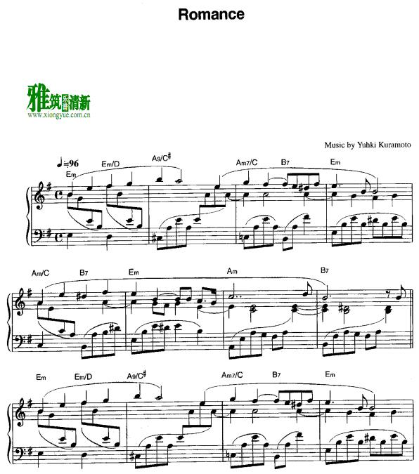 Yuhki Kuramoto 仓本裕基 - Romance钢琴谱
