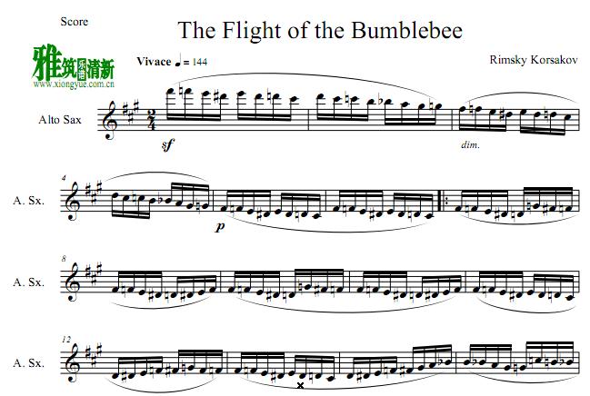 The Flight of the Bumblebee野蜂飞舞萨克斯谱