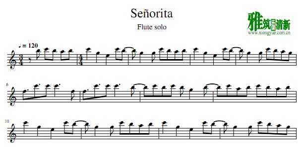 Senorita长笛谱