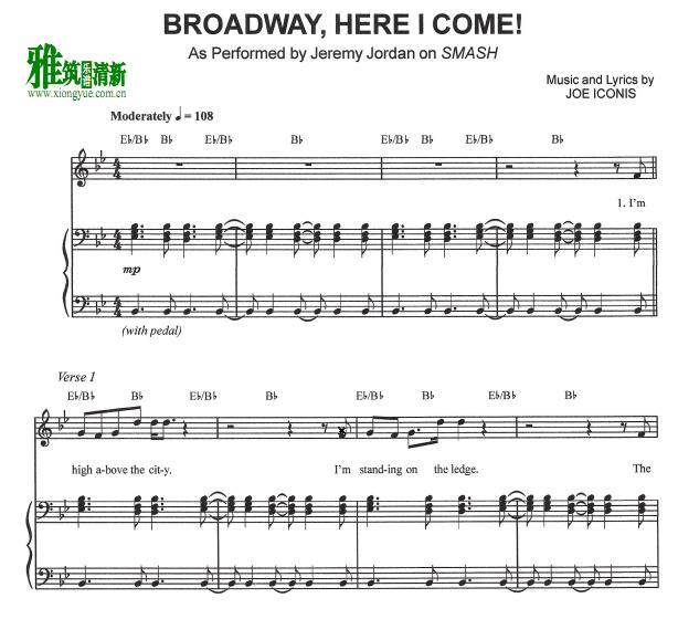 Jeremy Jordan - Broadway Here I Come钢琴伴奏谱