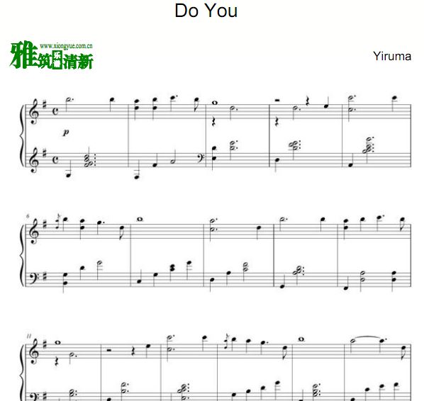 李闰珉 Yiruma - Do You钢琴谱 