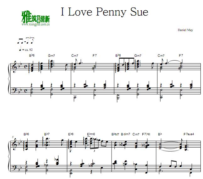 午夜巴黎 I love penny sue钢琴谱