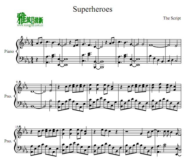 The Script - Superheroes钢琴谱