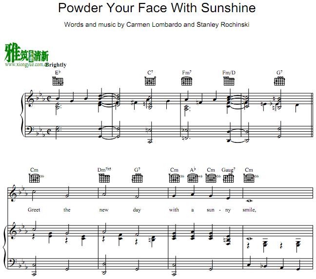 Powder Your Face With Sunshine钢琴伴奏谱