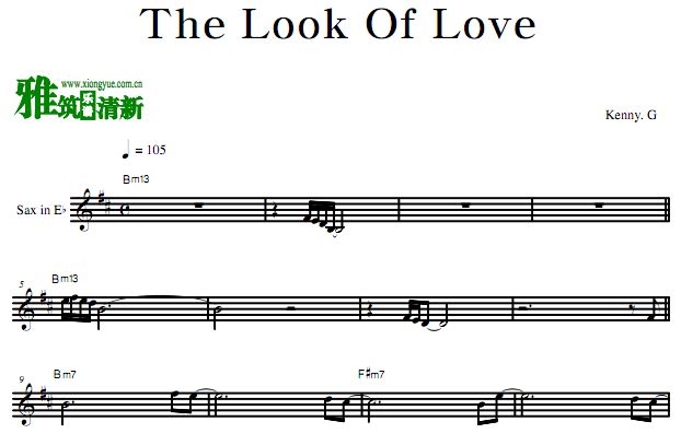 凯丽·金 Kenny G - The Look Of Love降E萨克斯谱