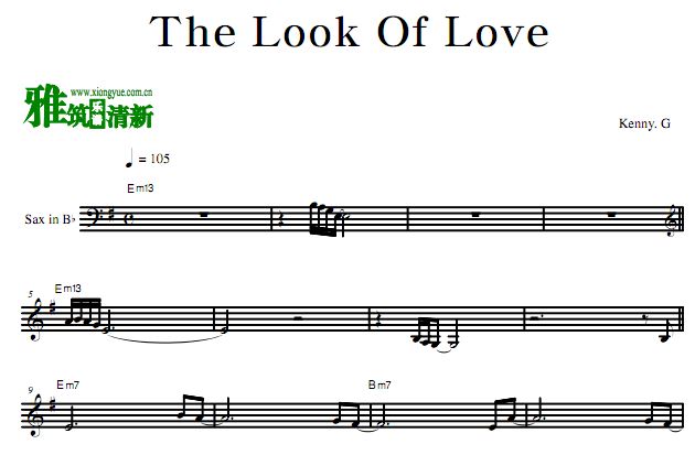 凯丽·金 Kenny G-The Look Of Love萨克斯谱 降B