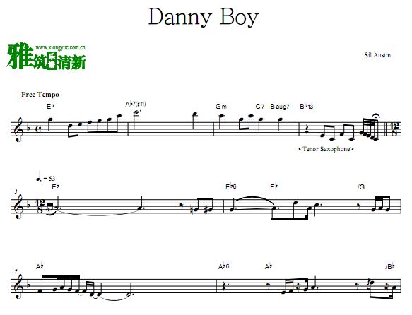 Sil Austin - Danny Boy次中音降B萨克斯谱