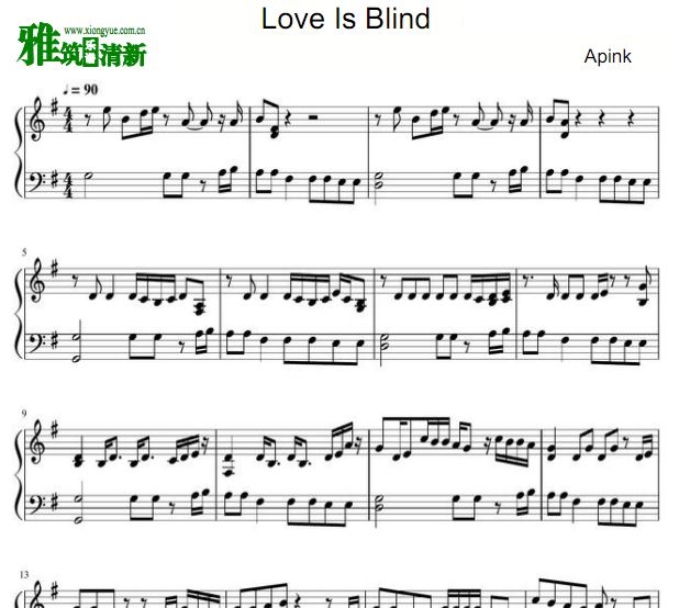Apink - Love is Blind独奏钢琴谱