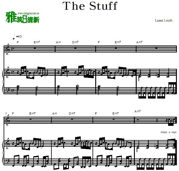 Lasse Lindh -The stuff钢琴弹唱歌谱