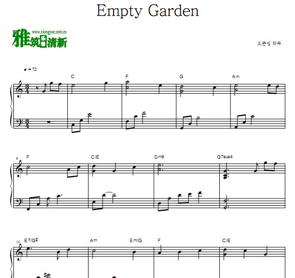 吴俊城 Empty Garden钢琴谱