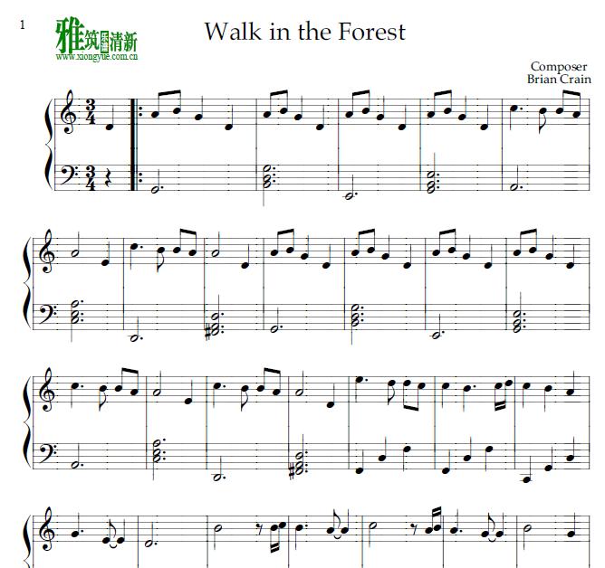 Brian Crain - A Walk in the Forest钢琴谱