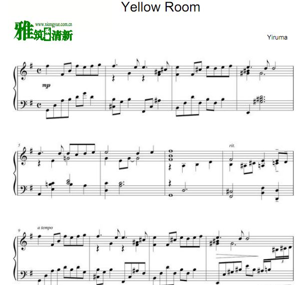 Yiruma 李闰珉 Yellow Room(Preludio Version)钢琴谱