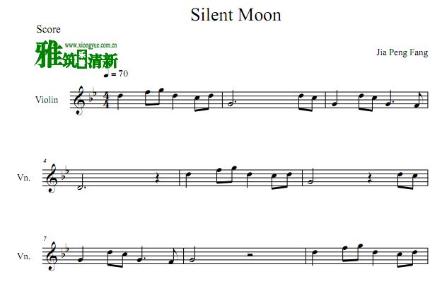 贾鹏芳 Silent Moon小提琴谱