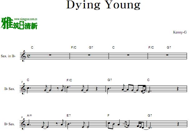 肯尼·基 Kenny G - Dying Young降B萨克斯谱