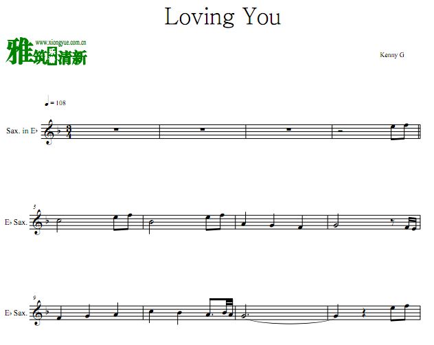 肯尼·基 Kenny G - Loving you降E萨克斯谱