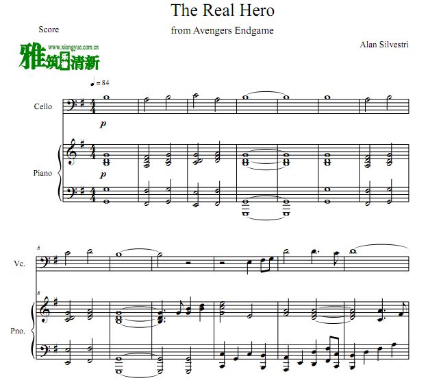 复仇者联盟 钢铁侠葬礼音乐 the real hero 大提琴钢琴谱