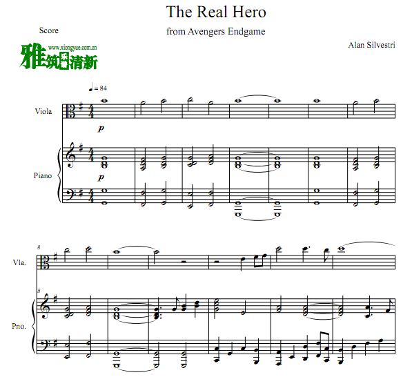复仇者联盟 the real hero 中提琴钢琴二重奏谱