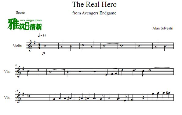 复仇者联盟 the real hero钢铁侠葬礼音乐 小提琴谱