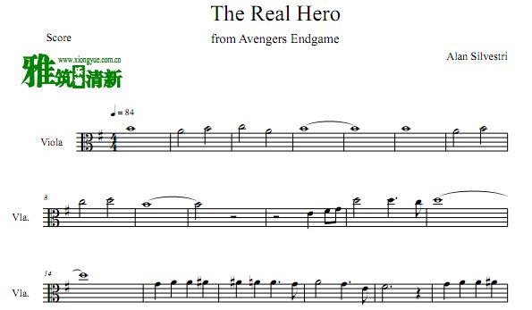 复仇者联盟 the real hero 钢铁侠葬礼音乐中提琴谱