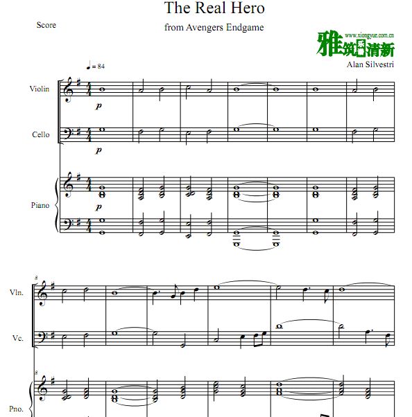 复仇者联盟 the real hero 小提琴大提琴钢琴合奏谱
