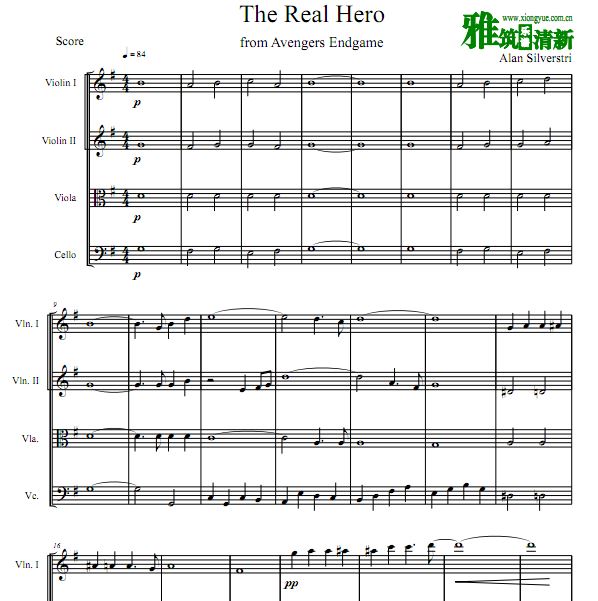 复仇者联盟 the real hero弦乐四重奏谱
