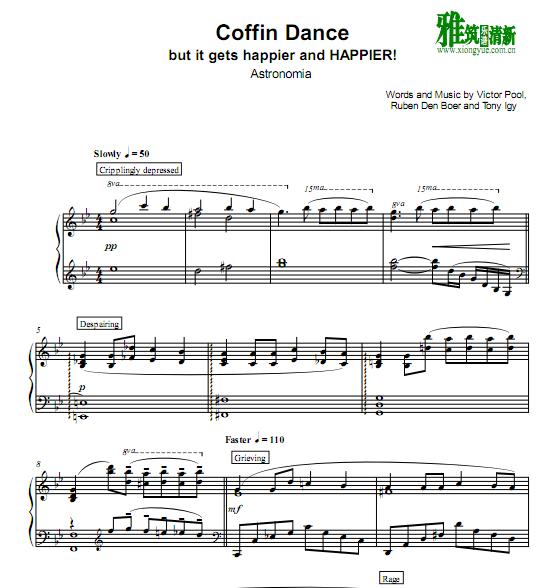Coffin Dance but it gets happier and HAPPIER!钢琴谱