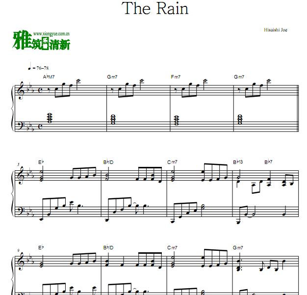 菊次郎的夏天 久石让 The Rain钢琴谱